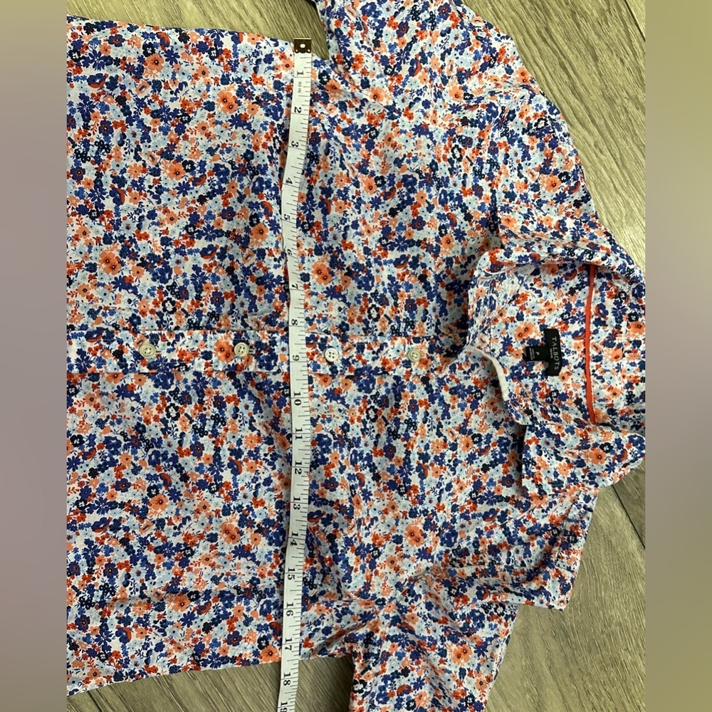 Talbots Red and Blue Fitted Long Sleeve Blouse 💕 - Picture 5 of 10